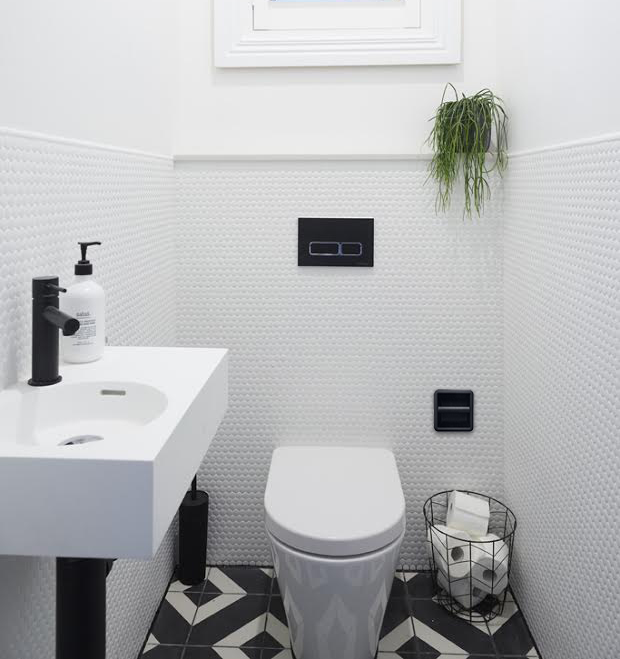 SmartRoll Matte Black, Modern Penny Tile